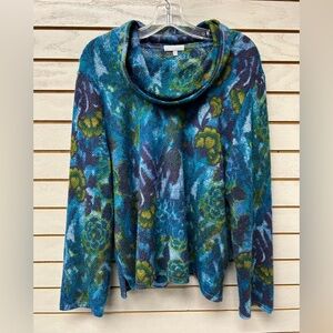 Habitat Blue and Green Floral Cowl Neck Sweater